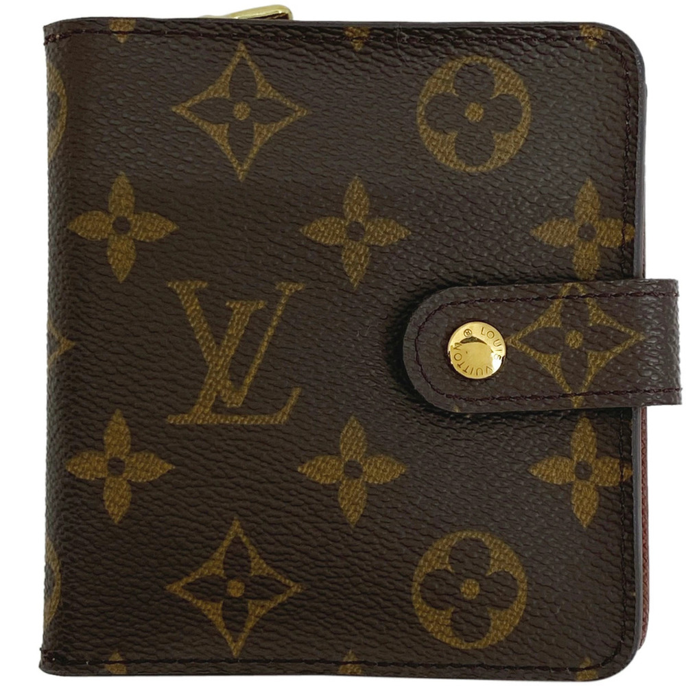 Louis Vuitton Compact Zip Wallet Bi fold Monogram Brown